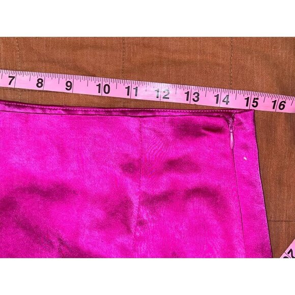House of Harlow 1960 x Revolve Hot Pink   Satin Mini Skirt Women's Size 28 - Picture 4 of 8